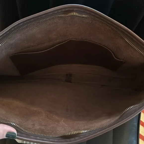 Vintage Coach L6C-5282 Brown Leather Satchel Tote Briefcase Bag Zip Top Zipper - Picture 11 of 13